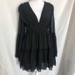 Black Sheer Ruffle Mini dress